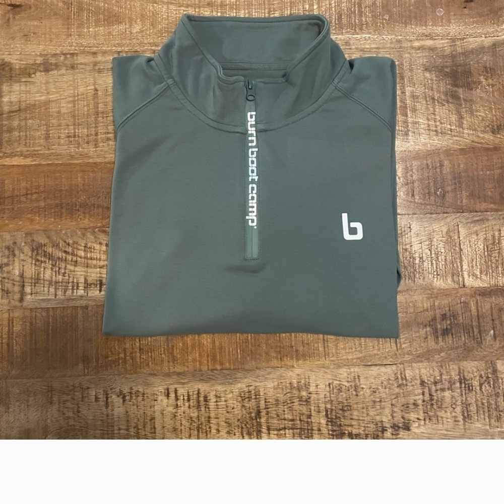 Green Burn Boot Camp Quarter-Zip Pullover, Size L
